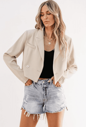 luvamia Cropped Blazers for Women
